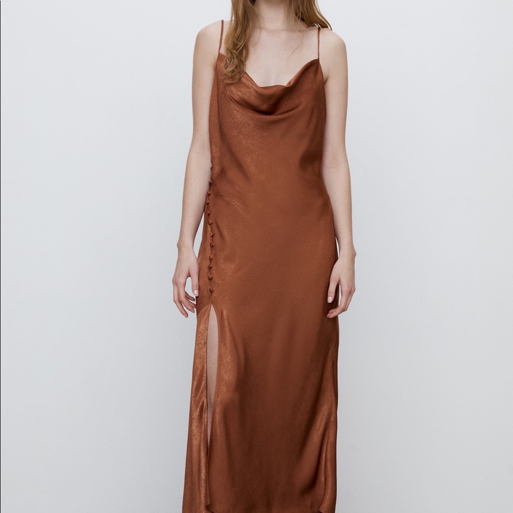Zara satin slip dress